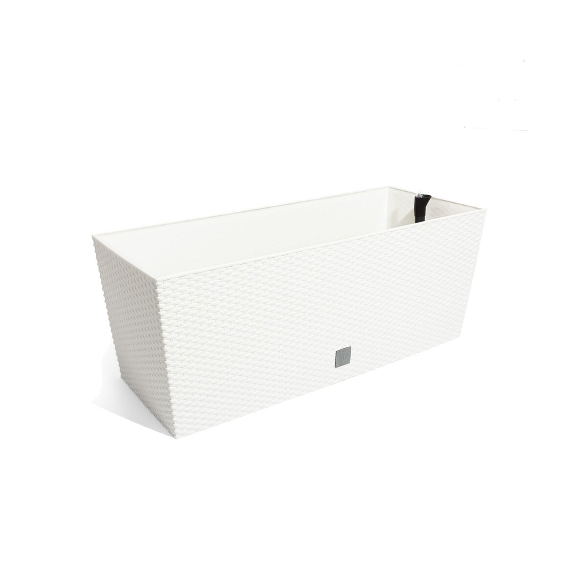 Vaso rectangular de 72 litros com rega automática de cor branca 80 x 33 x 32 cm