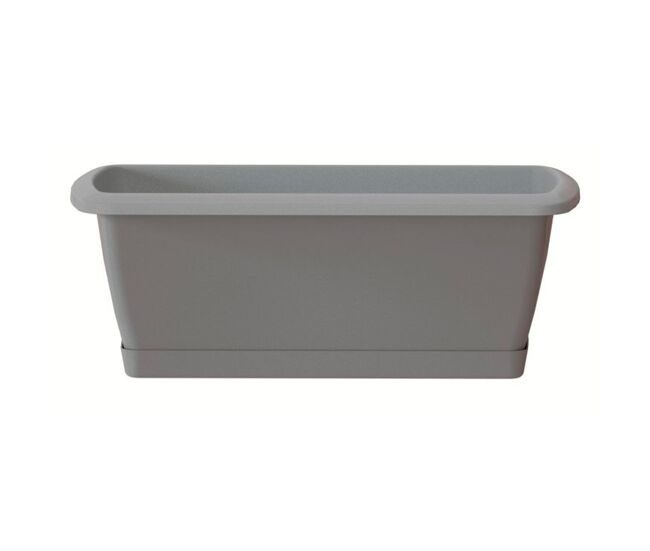 Jardinera resgate com suporte plástico em pedra cinza 49 (comprimento) x 18,4 (largura) x 14,5 (alta) cm