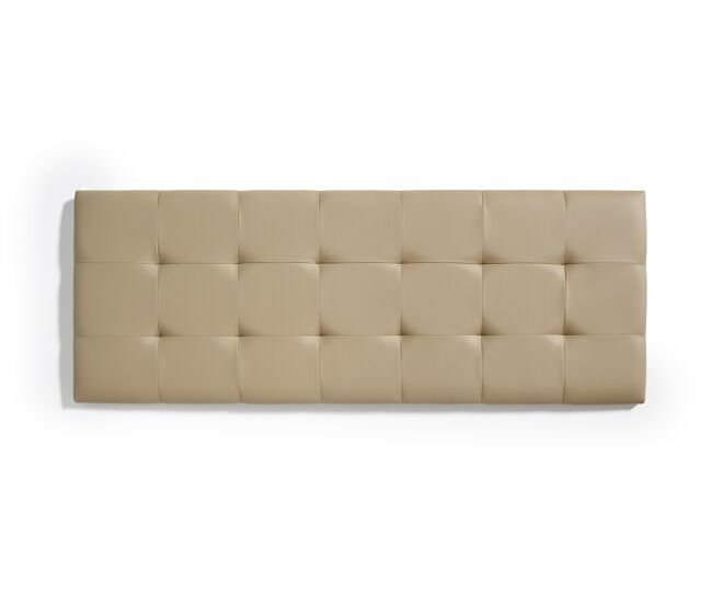Cabeceira para cama 130, capitonê, xadrez, couro sintético, 152 x 57 x 5 cm, bege claro