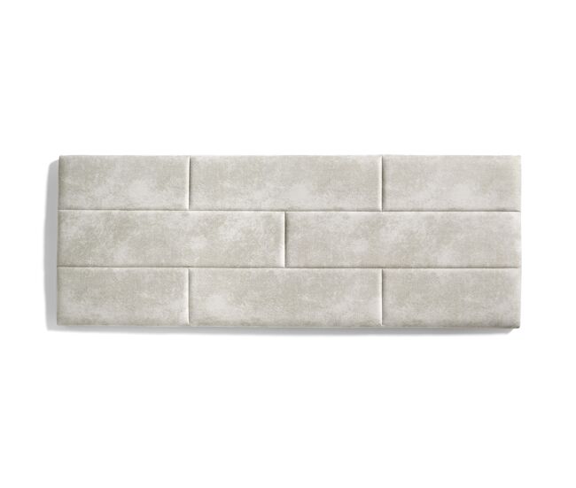 Cabeceira para cama 160 bricks em tecido resistente a manchas, 162 x 57 x 5, efeito granito branco-sujo