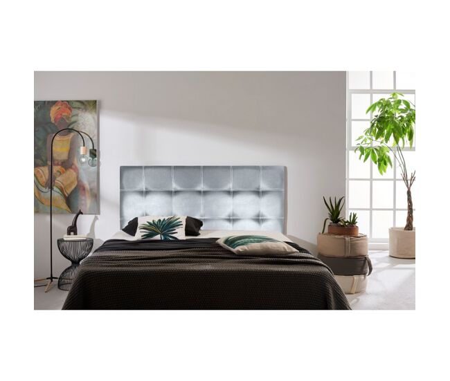 Cabeceira de couro sintético iris silver 220