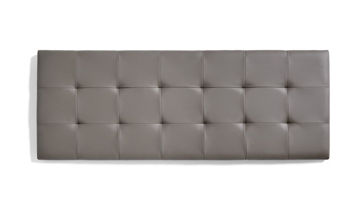 Cabeceira para cama 150, capitonê, xadrez, couro sintético, 152x57x5cm, cinza