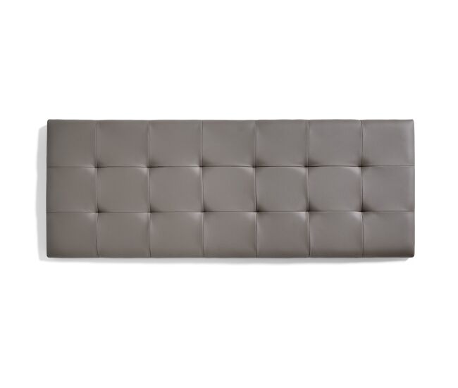 Cabeceira para cama 150, capitonê, xadrez, couro sintético, 152x57x5cm, cinza
