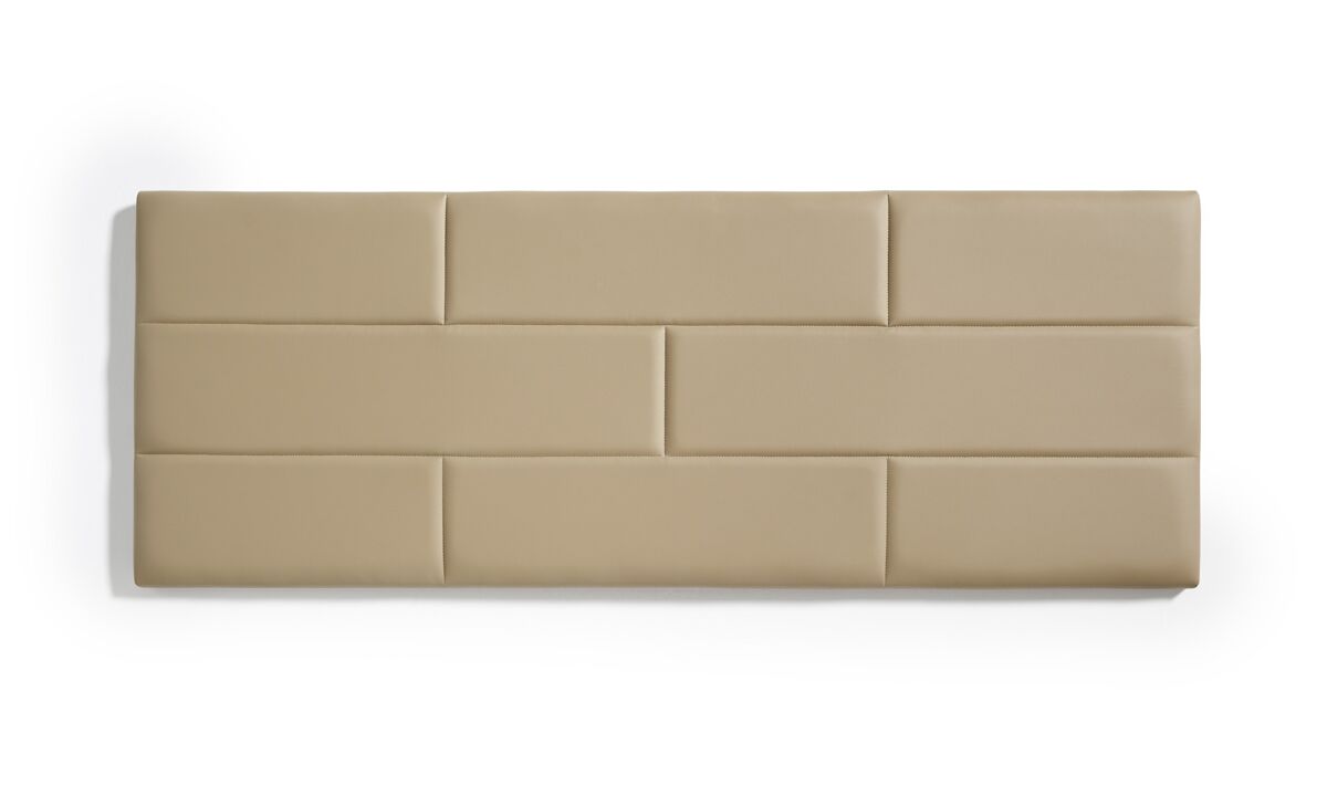 Cabeceira com estampa de parede de tijolos em couro sintético com estofamento de espuma para cama de 160 cm. 152