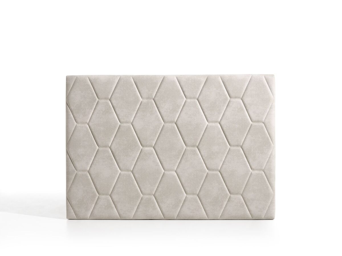Cabeceira agate para cama de 160cm, tecido branco-creme, 165x115x8cm. matris
