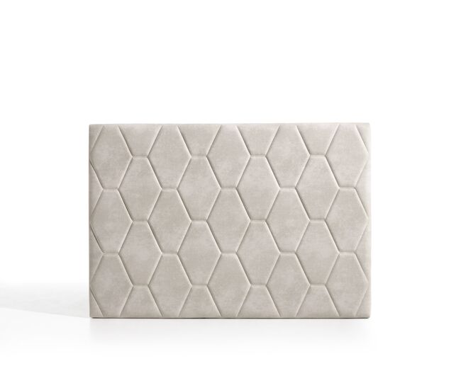 Cabeceira agate para cama de 160cm, tecido branco-creme, 165x115x8cm. matris