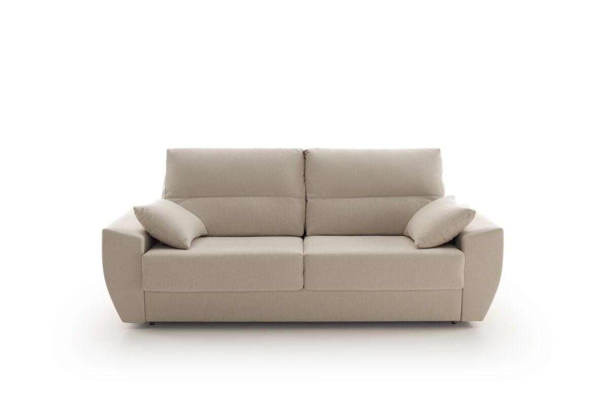 Sofá-cama italiano Monaco, 3 lugares, tecido resistente a manchas.