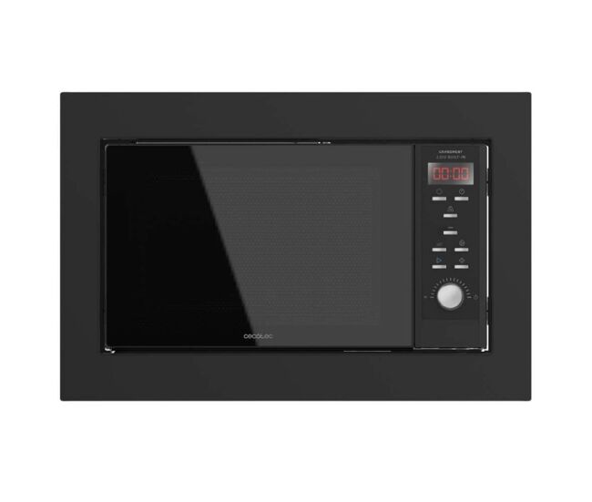 Cecotec micro-ondas encastre digital de 23 litros de capacidade com grill, 900 w de potência e 9 funções prédefinidas.