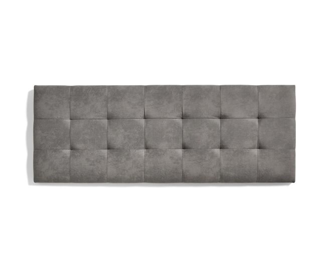 Cabeceira de cama de 160 cm com estampa xadrez, tecido resistente a manchas, 162 x 57 x 5 cm, cinza