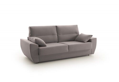 Sofá-cama italiano monaco, 3 lugares, 200x96cm, tecido resistente a manchas, cinza