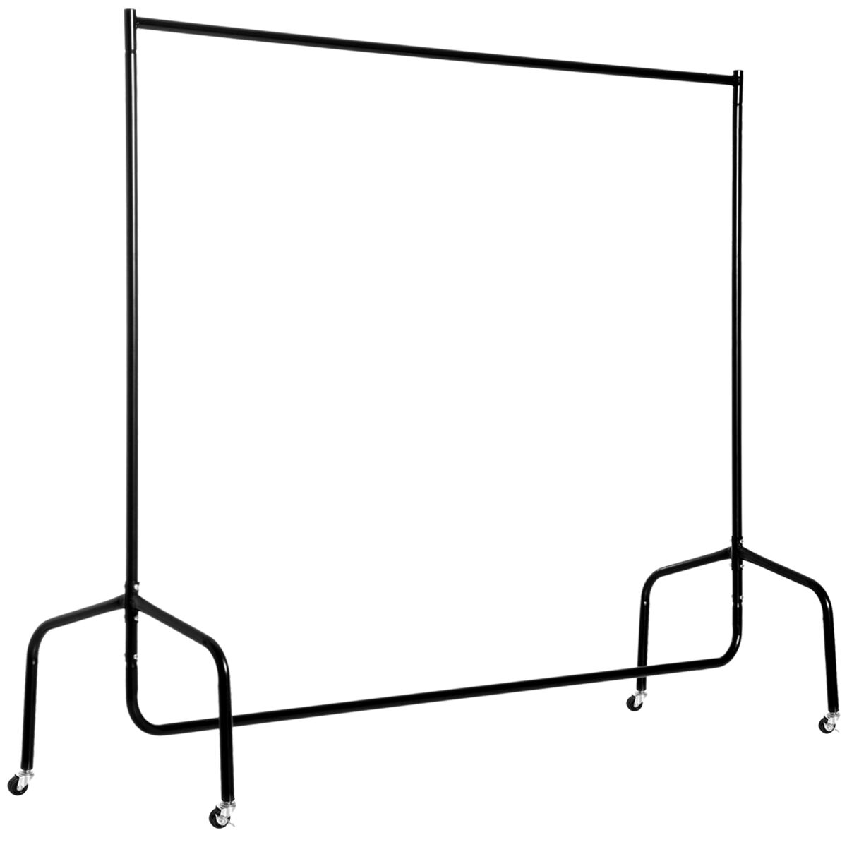 Homcom charriot com rodas 150x60x170 cm organizador de roupas com rodas para dormitório entrada corredor preto