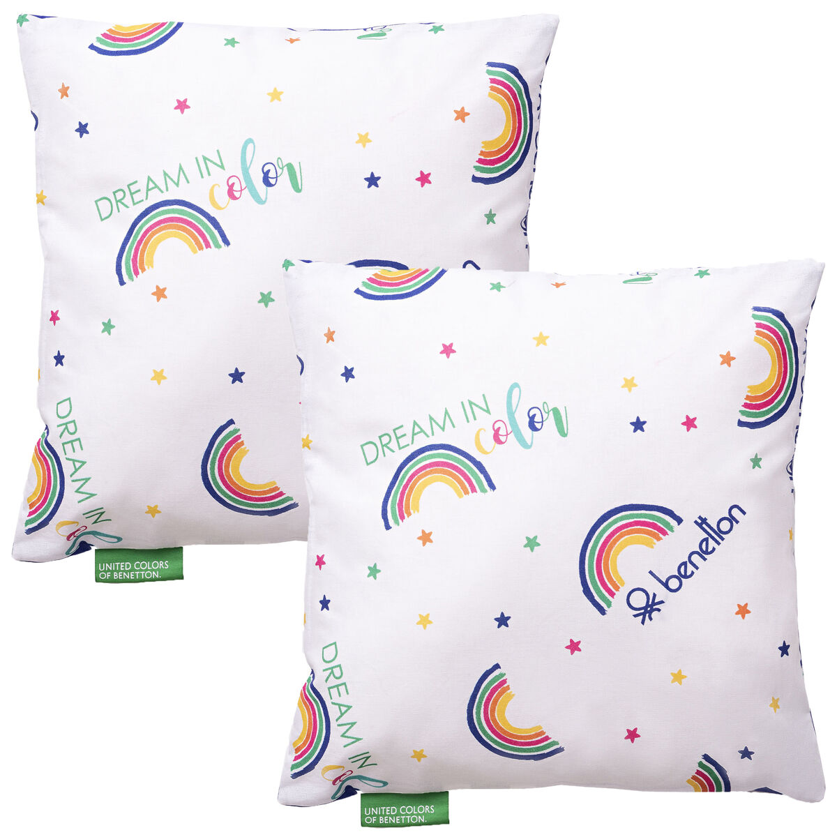 Conjunto de 2 almofadas 100% algodão cor branca