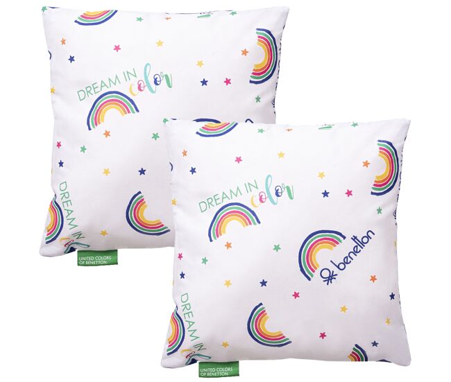 Conjunto de 2 almofadas 100% algodão cor branca