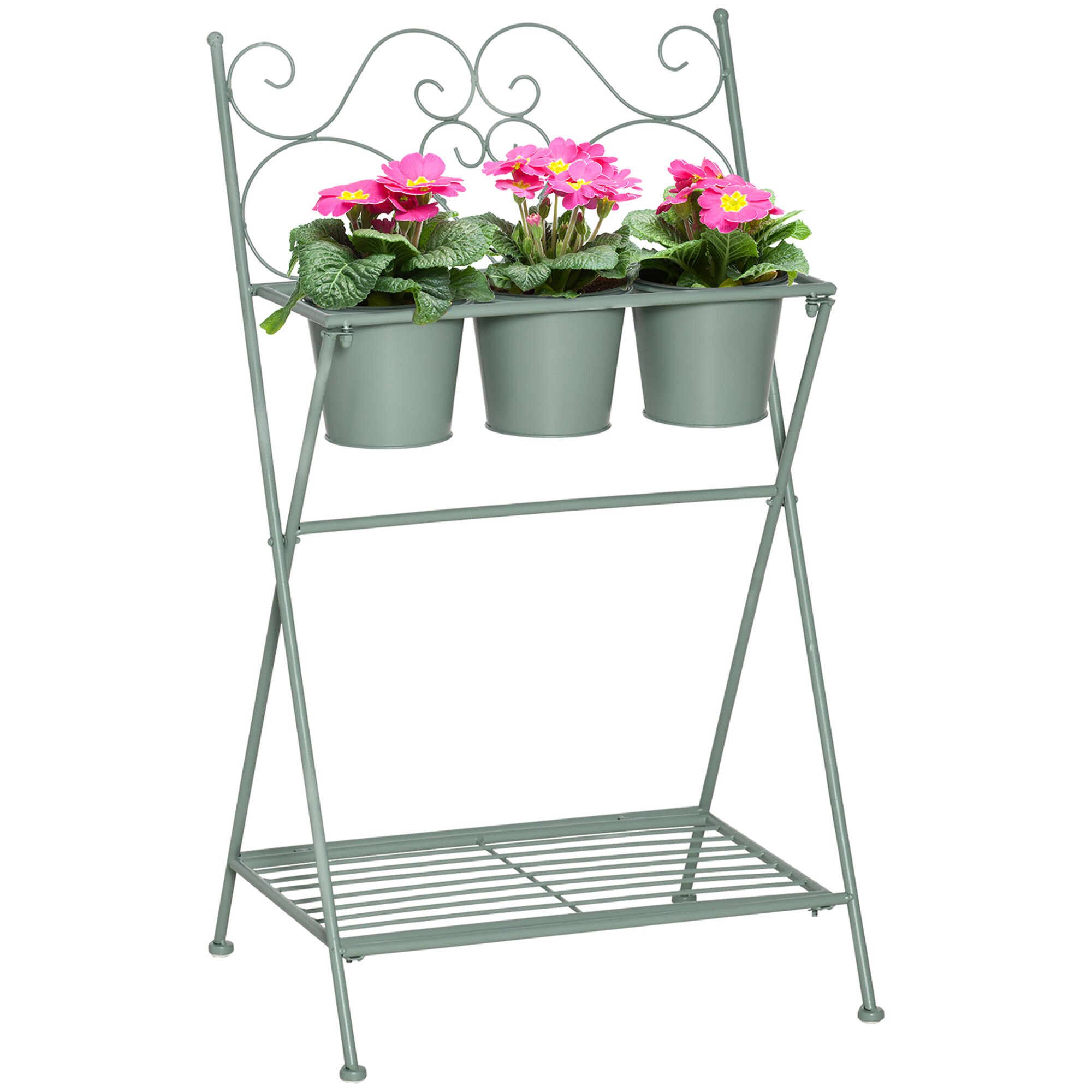 Suporte de Metal para Plantas Metal Outsunny