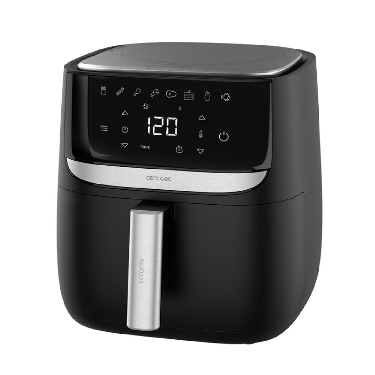 Cecotec fritadeira dietética digital, com acabamentos em aço inoxidável, sem óleo de 5,5 l de capacidade, com tecnologia