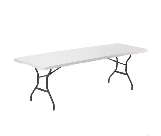 Mesa dobrável retangular branca lifetime 245x76x74 cm