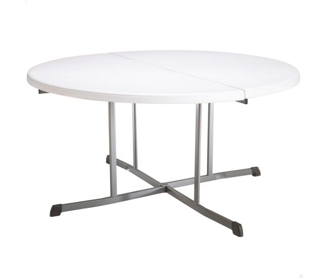 Mesa dobrável branca redonda lifetime ø152x75,5 cm