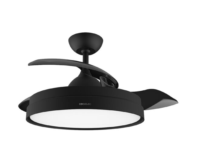 Cecotec ventoinha de teto com pás retrácteis e acabamento branco, iluminação led com 3 intensidades e 42" de diâmetro.