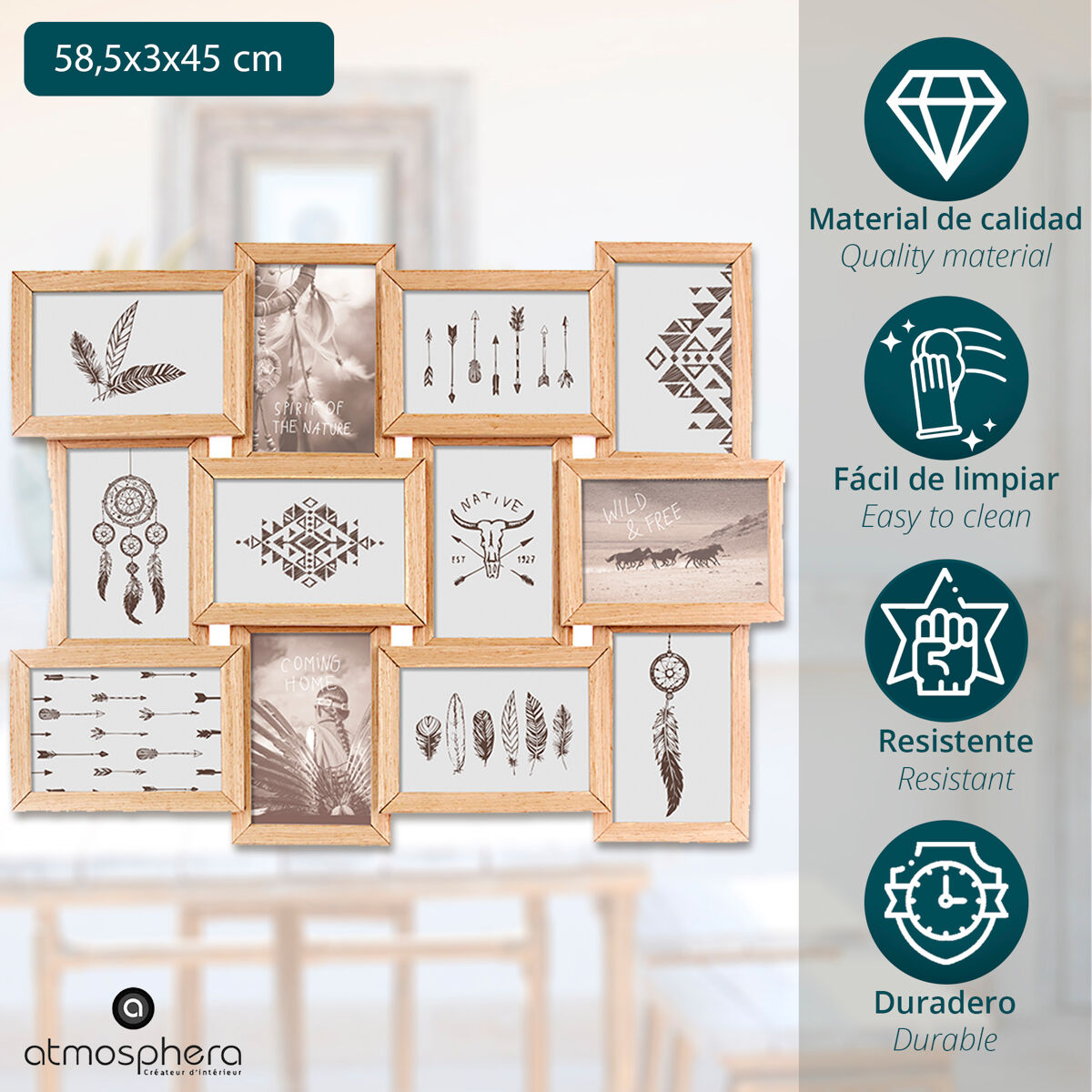 Quadro para 12 imagens