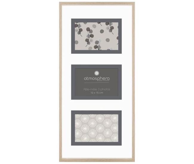 Estrutura de parede decorativa para 3 fotos