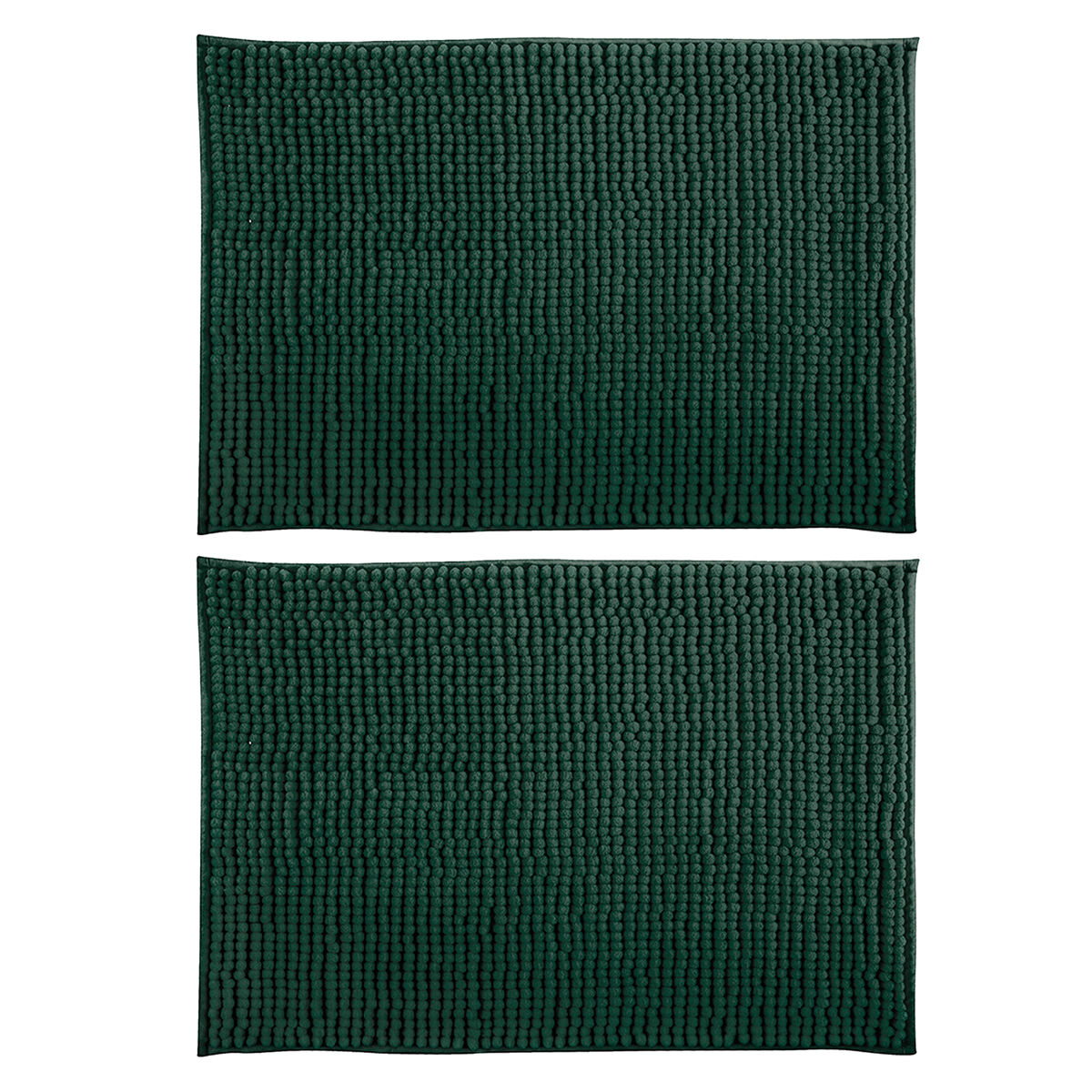 Conjunto de 2 tapetes de banheiro não -deslize em verde 60x90cm