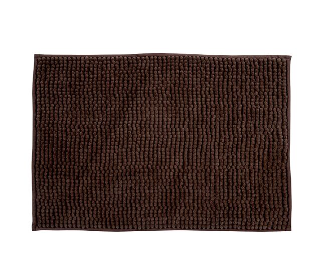 Msv "chenille" carpete de banheiro em cor de chocolate 40 x 60 cm