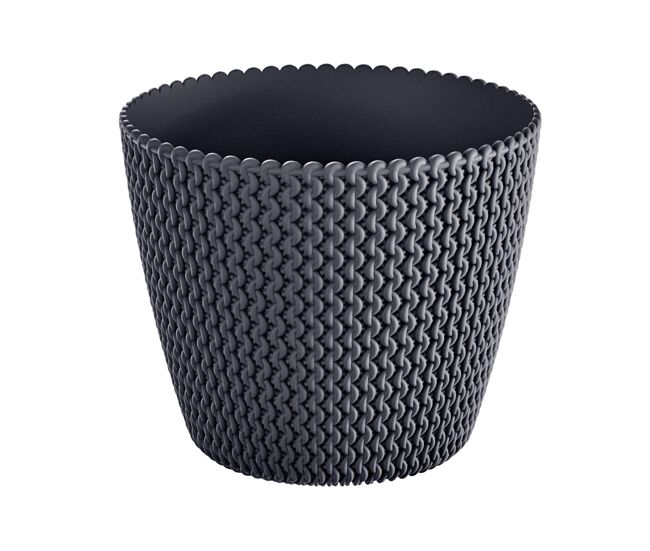 Pote redondo 5l prosperplast splefy plastic in antracite color, ø21,8 x 18,4 cm