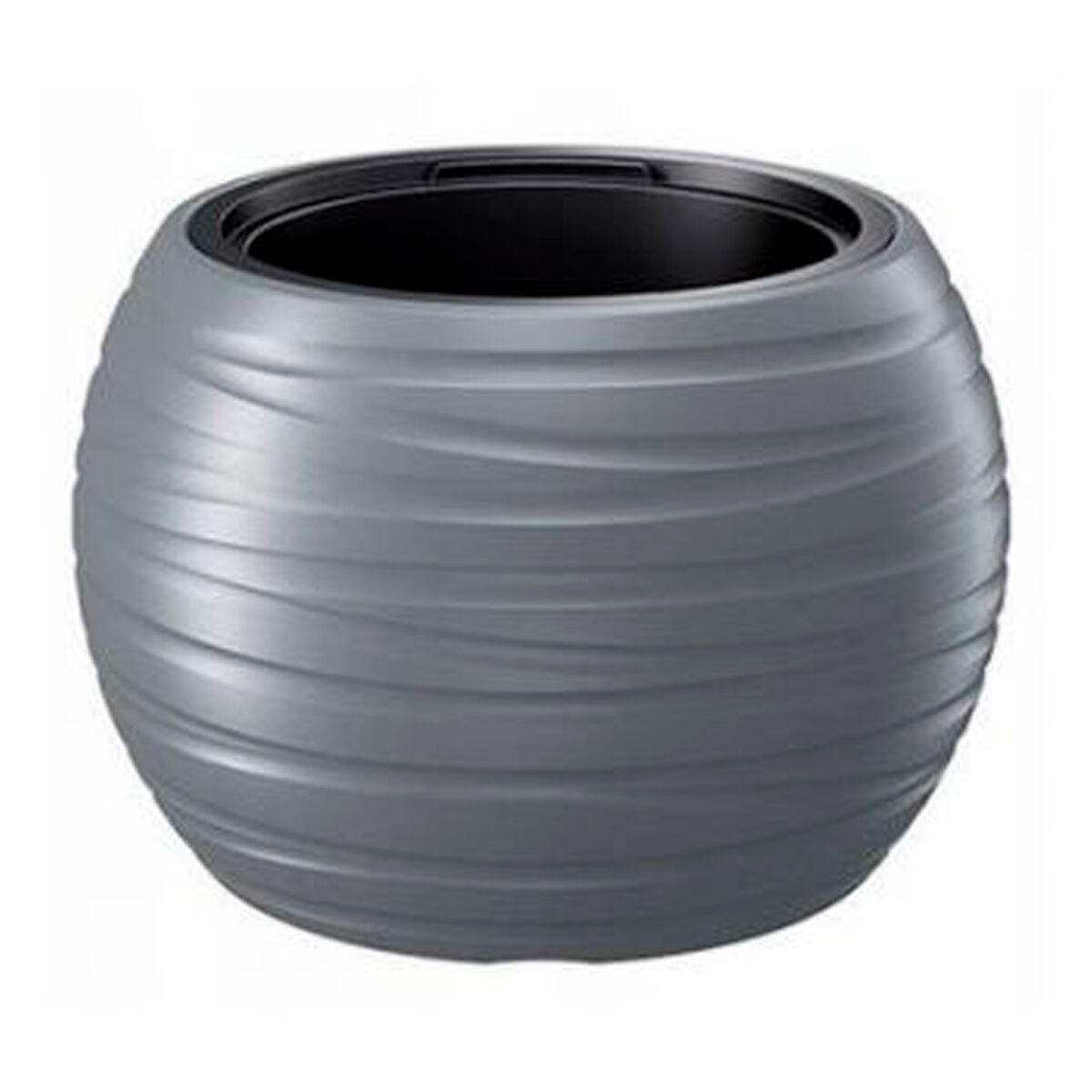 Pote redondo com depósito 36l maze plástico em pedra gris 43,6 (comprimento) x 43,6 (largura) x 29,9 (altura) cm