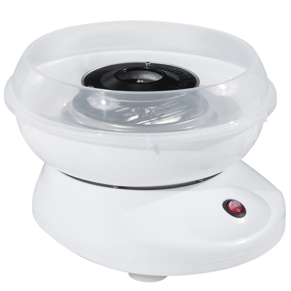 Homcom máquina de algodão doce potência 450w-550w máquina de algodão doce com colher medidora e 10 palitos de bambu aço inoxidável e alumínio