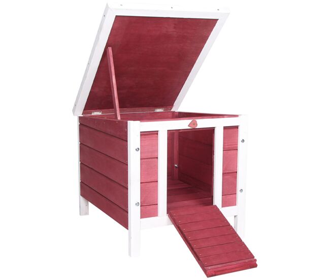 Pawhut coelheira de madeira exterior coelheira para roedores animais de estimação pequenos com teto asfáltico e rampa antiderrapante 42x51x43cm