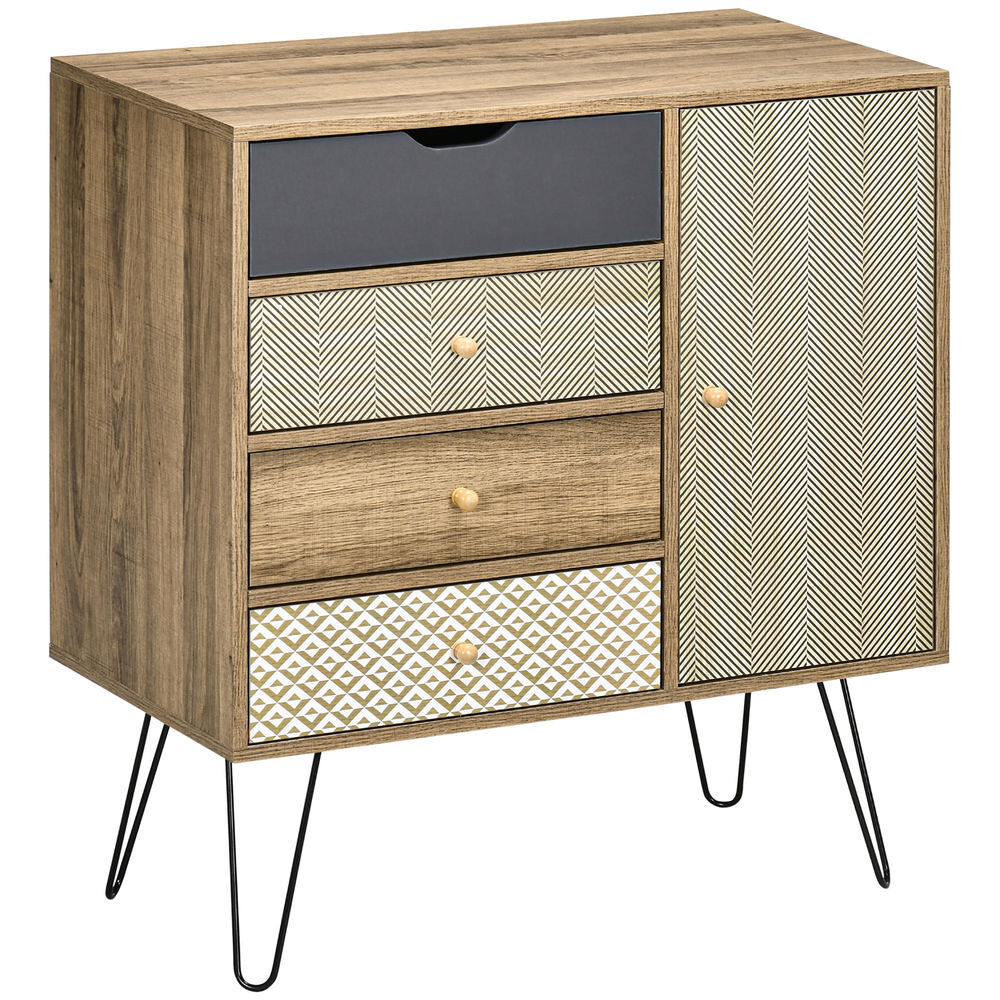 Cómoda MDF e Metal HOMCOM, casa - móveis de armazenamento 79