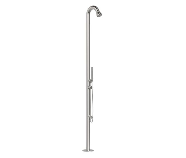 Chuveiro exterior e interior sined bosa em aço inoxidável 316l. torneiras 316l. diâmetro 6 cm. duche suspenso e de desvio com duche de mão e lava-pés.