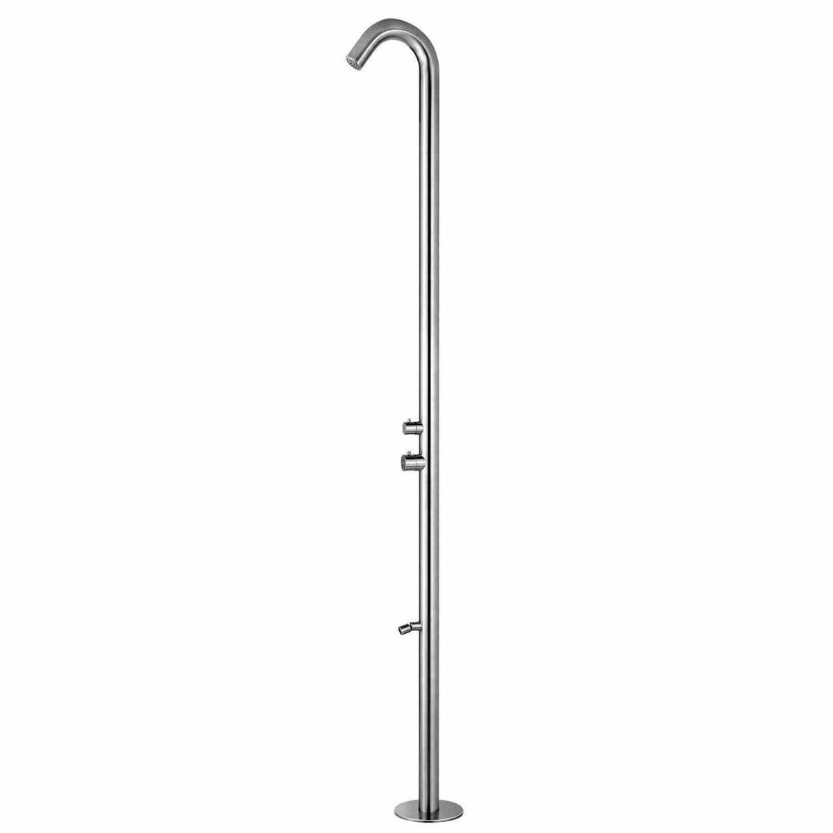 Chuveiro exterior sined quartu em aço inoxidável aisi inox 316l chuveiro com entrada de água quente e fria diâmetro do tambor 60 mm h 2289 mm. com