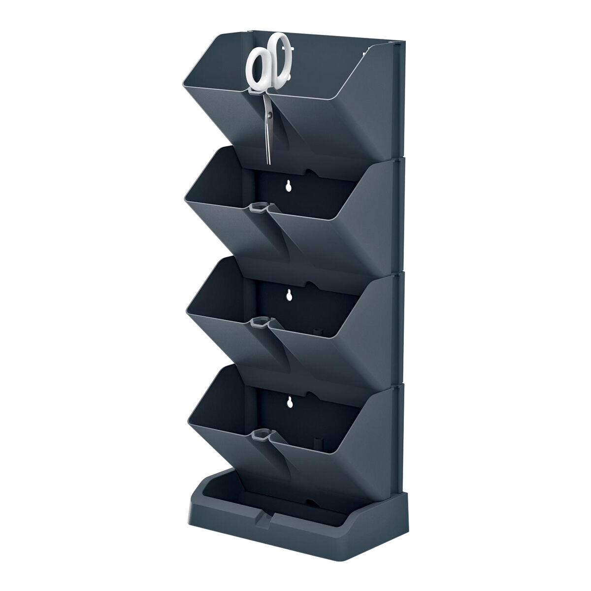 Macetero vertical prosperplast mini cascade de plástico na cor antracite 19,5 (comprimento) x 11,4 (largura) x 47,5 (alto) cm com tesoura de jardim
