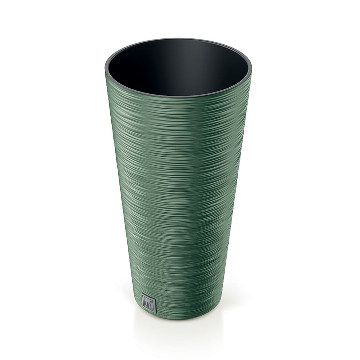 Pote verde da terra, com depósito, coleção de furu, 25 x 25 x 48 cm, capacidade de 7,5 l.