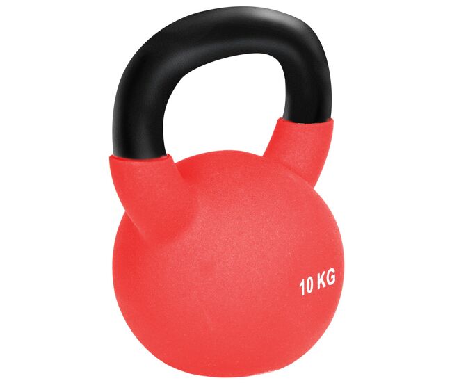 Homcom kettlebell de 10kg de ferro fundido haltere kettlebell com revestimento de neoprene para treinamento de força casa ginásio 19x12x22 cm rouge