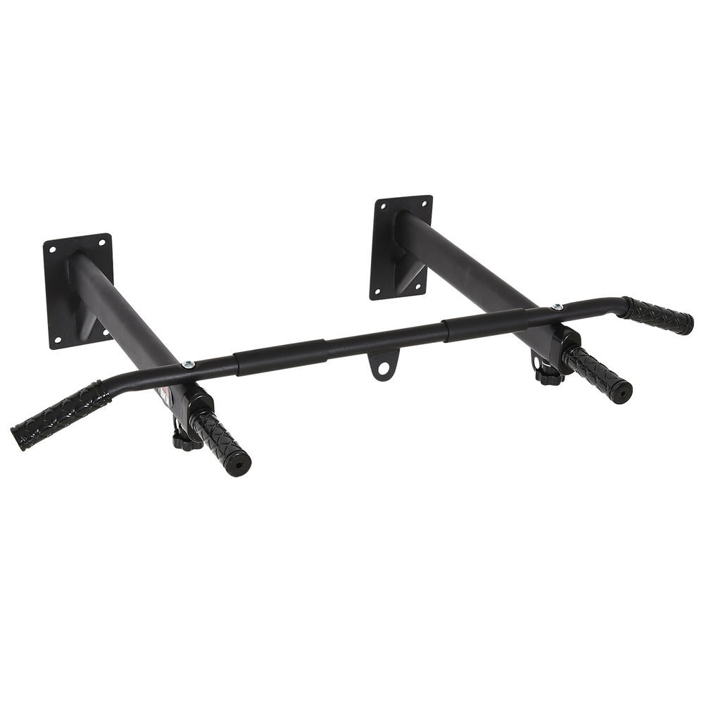 Homcom barra de elevações para parede treinamento muscular pull up para casa carga máxima 150kg 93,5x65x17 cm noir