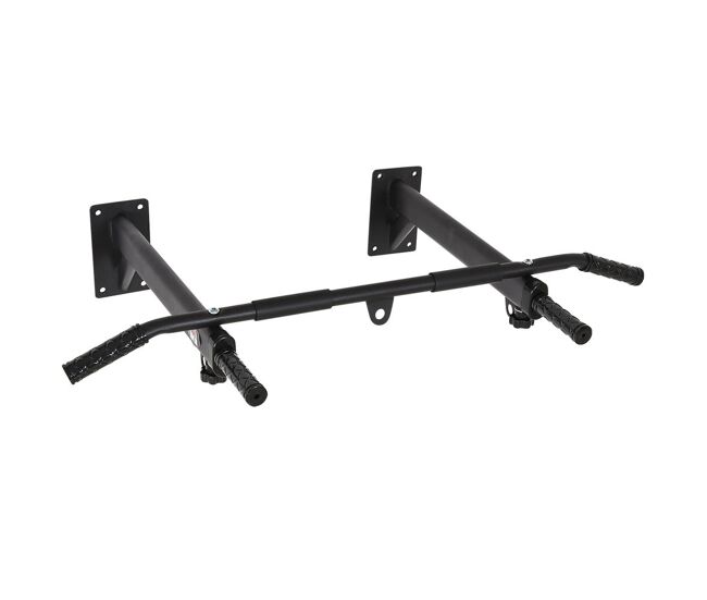Homcom barra de elevações para parede treinamento muscular pull up para casa carga máxima 150kg 93,5x65x17 cm noir