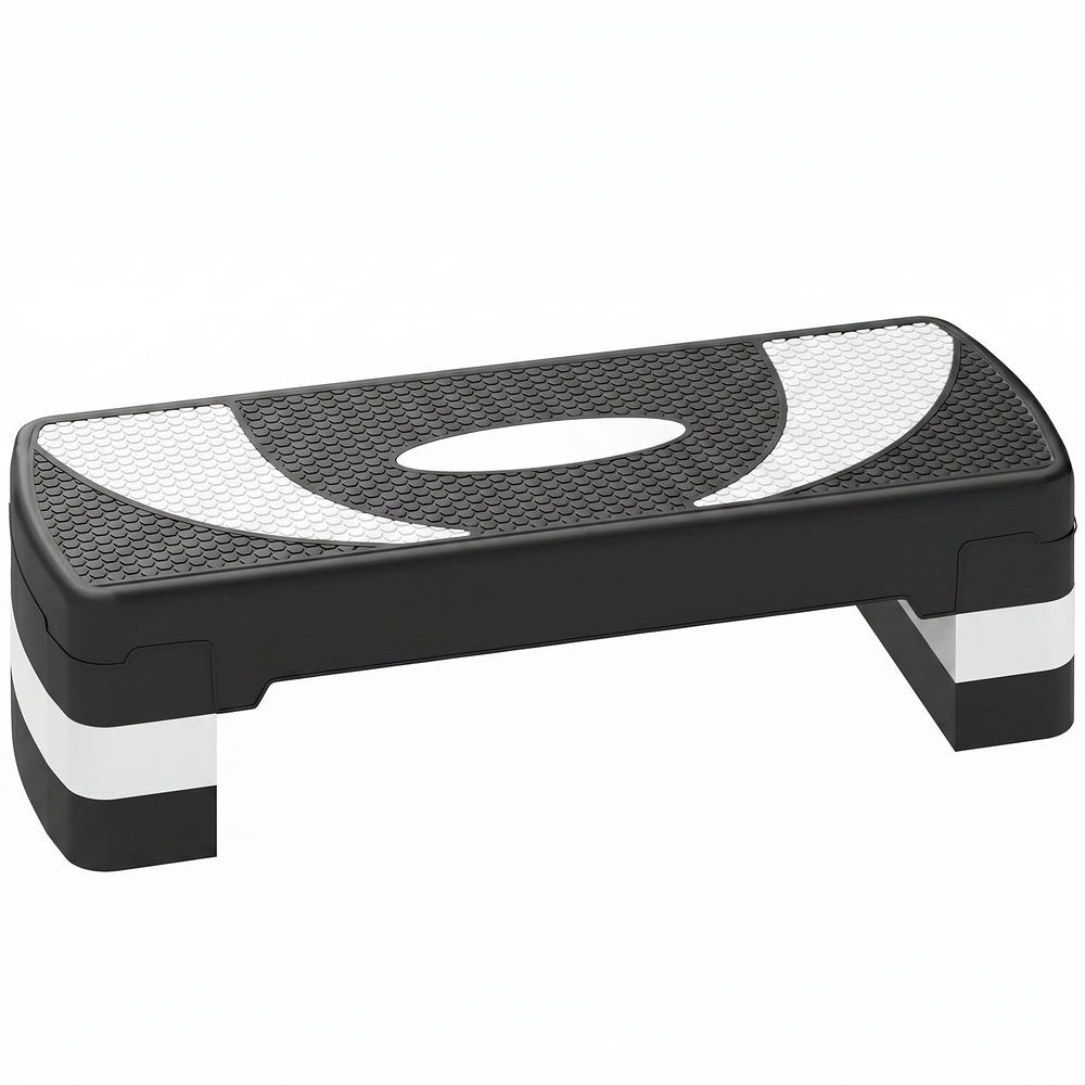Homcom step para exercício aeróbico plataforma step com altura ajustável em 3 níveis com carga máxima 150kg para exercício em academia casa 80x31x10-