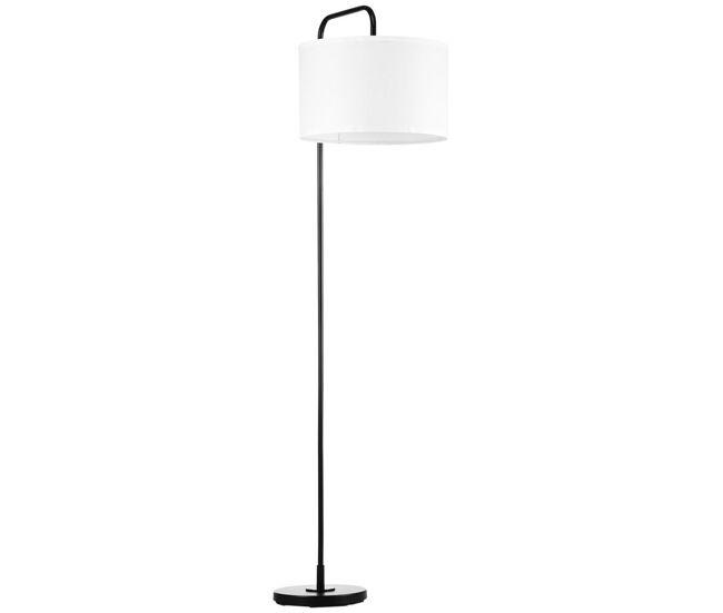 Homcom candeeiro de pé moderno lâmpada e27 máx. 40w com ecrã de linho estrutura de aço e interruptor de pé candeeiro de leitura para sala de estar