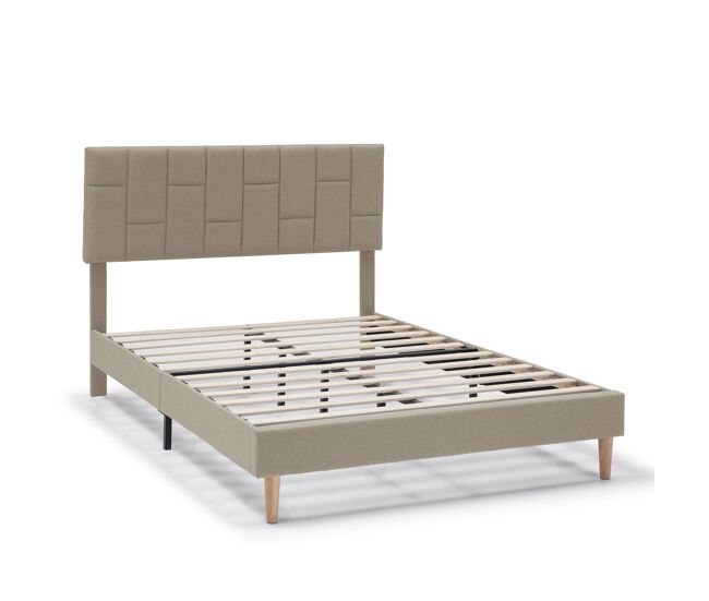Estrado de cama estofado sorni 90x190 cm, bege