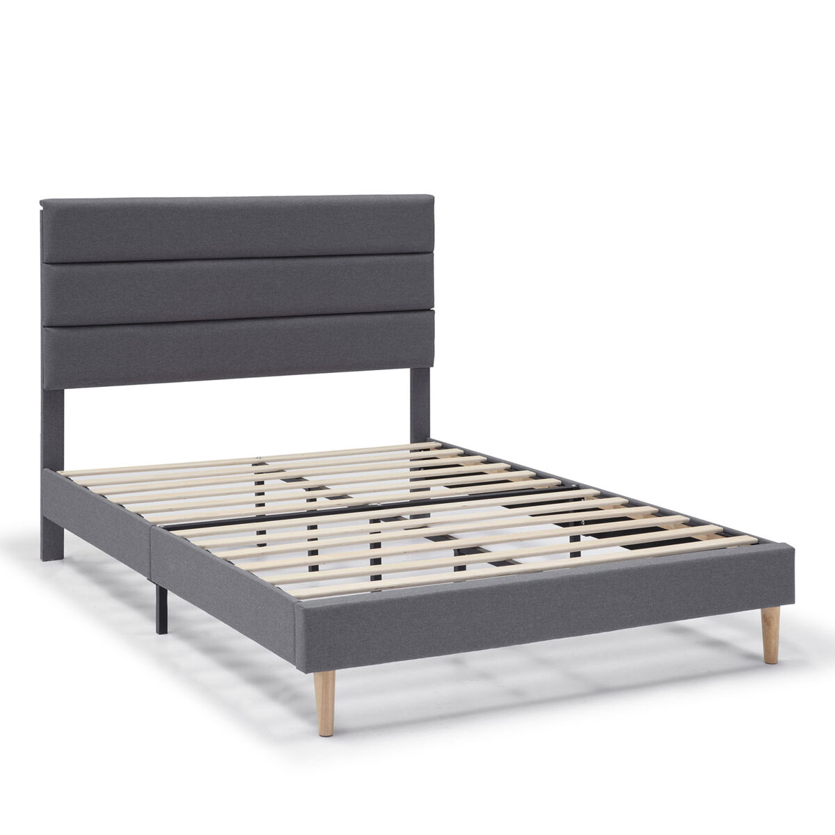 Estrutura de cama estofada aroma 135/140x190 cm, cinzento escuro