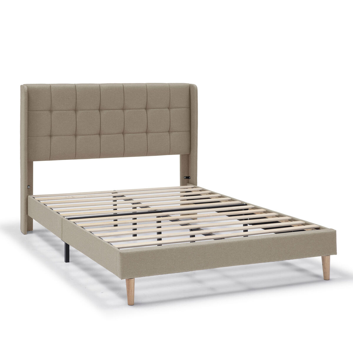 Estrutura de cama estofada esther 90x190 cm, bege