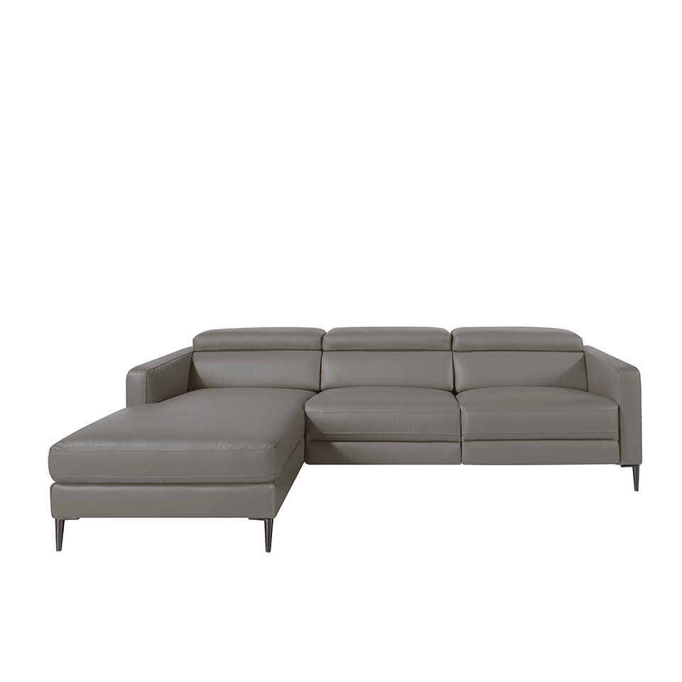 Angel cerda sofá chaise longue em pele com relaxamento gris escuro