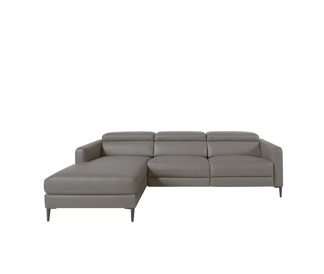 Angel cerda sofá chaise longue em pele com relaxamento gris escuro