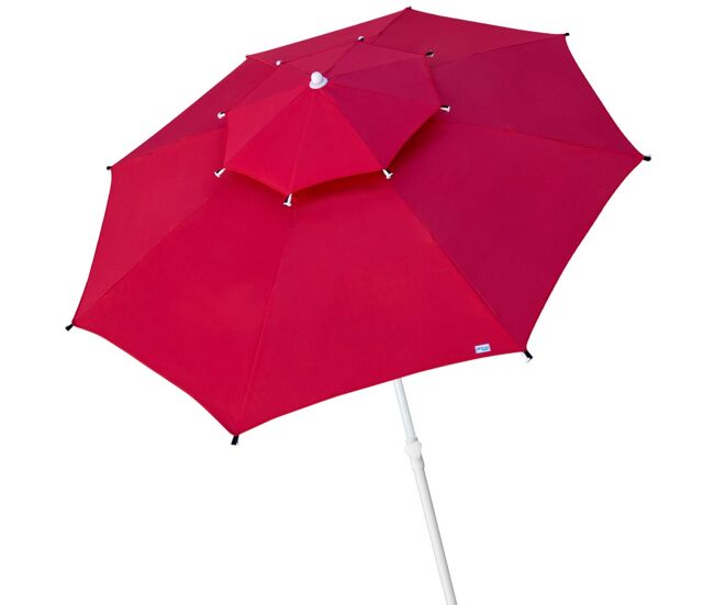 Aktive guarda-sol de praia grande anti-vento 8 varetas 280 cm vermelho
