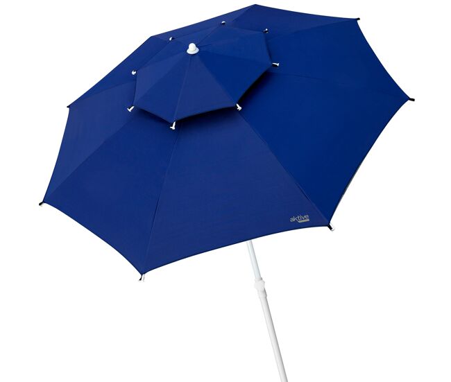 Aktive guarda-sol de praia grande anti-vento 8 varetas 280 cm bleu