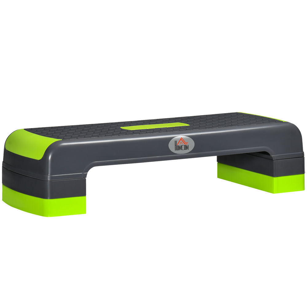 Homcom plataforma step fitness step de aeróbico com altura ajustável de 10/15/20cm plataforma de exercício em casa ginásio oficina carga 150kg
