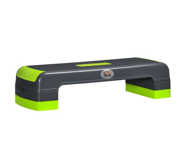 Homcom plataforma step fitness step de aeróbico com altura ajustável de 10/15/20cm plataforma de exercício em casa ginásio oficina carga 150kg