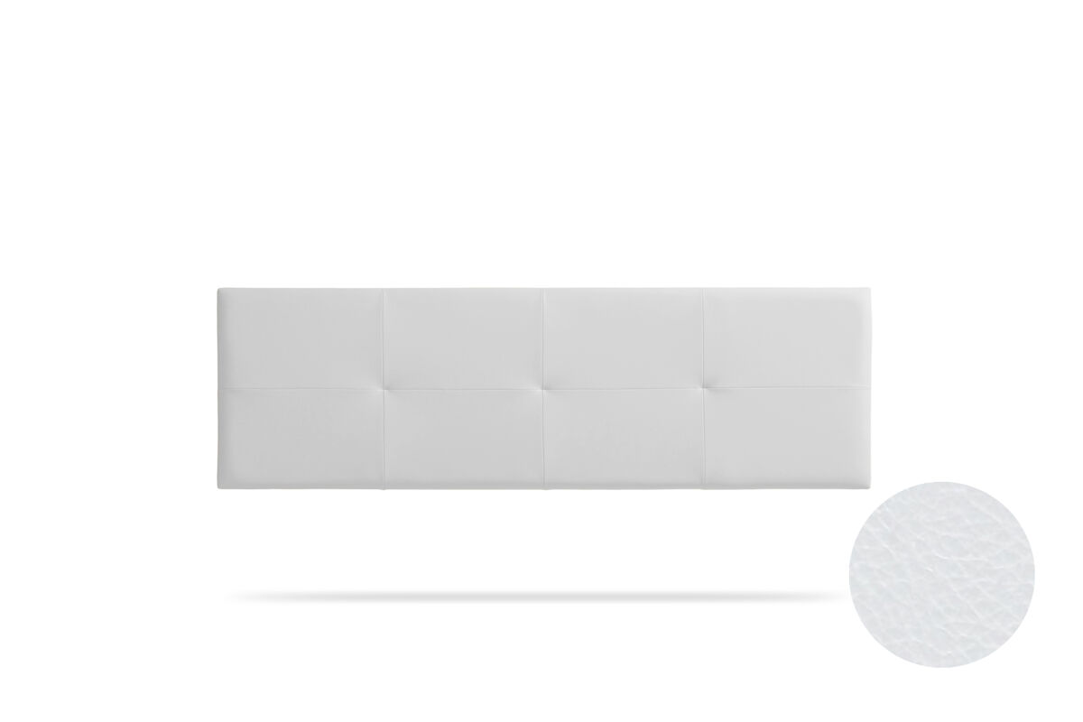 Cabeceira estofada altea pele sintética 220x50x5 cm - branco - moonia